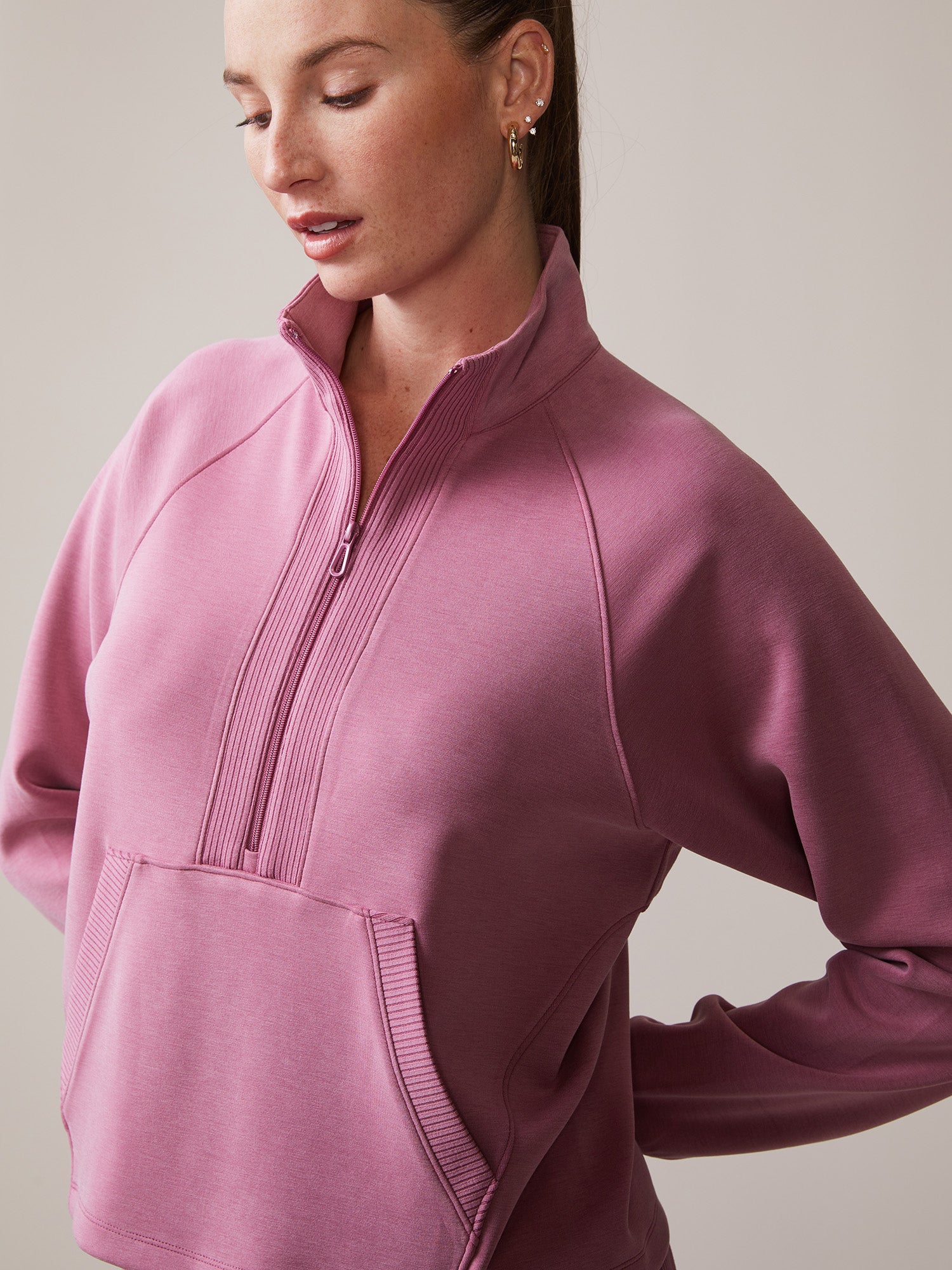 Ultraluxe Rib Mix 1/2 Zip | Thrive Société