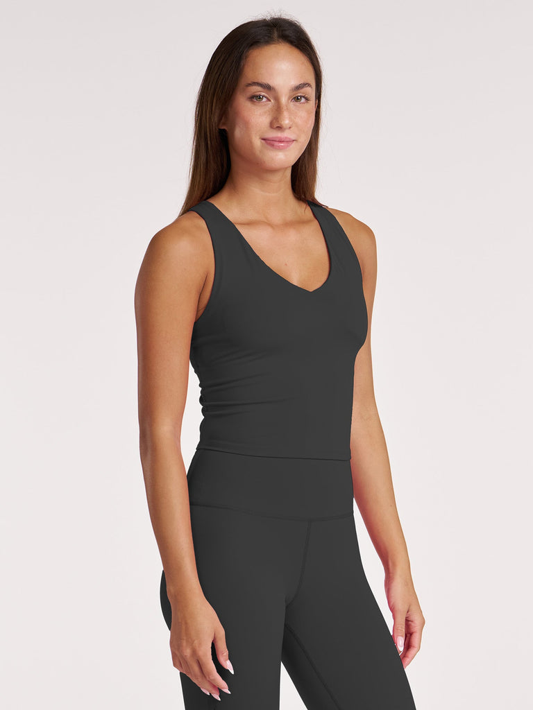 Endure Perforated Bra Tank - Black