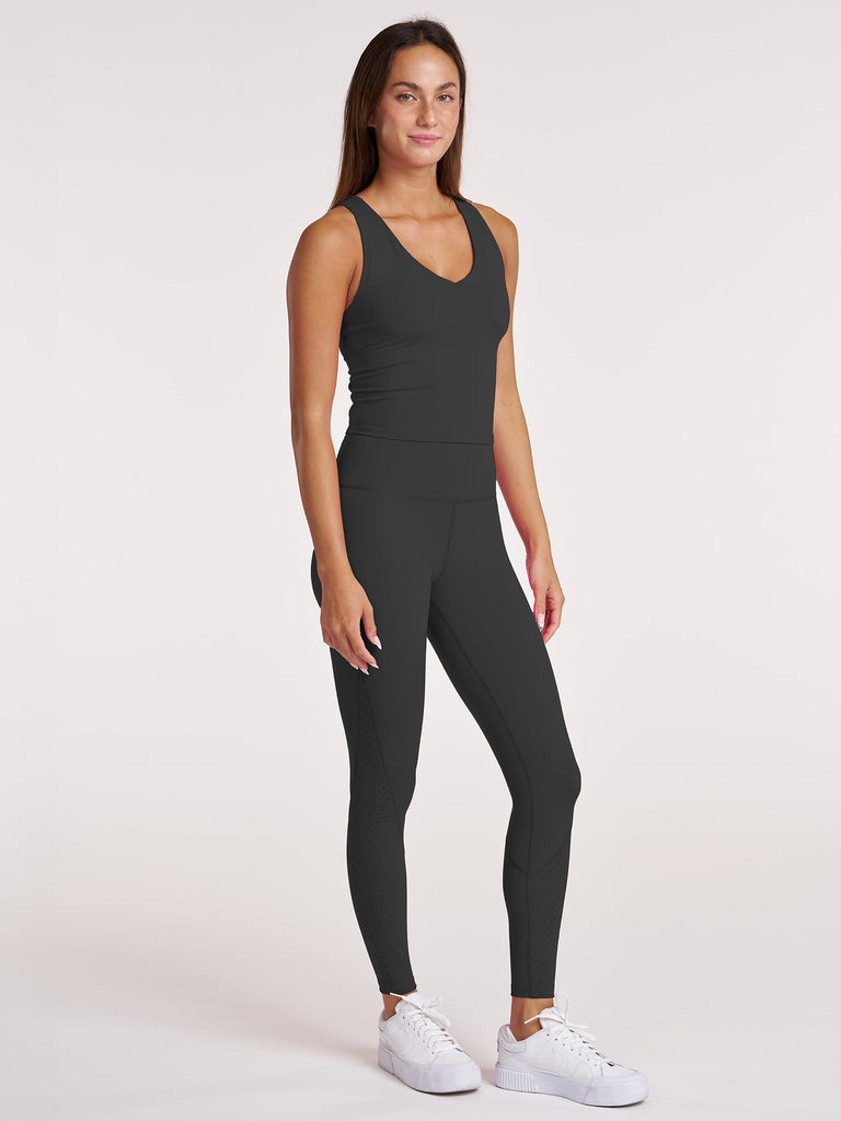 Endure Perforated Bra Tank - Black