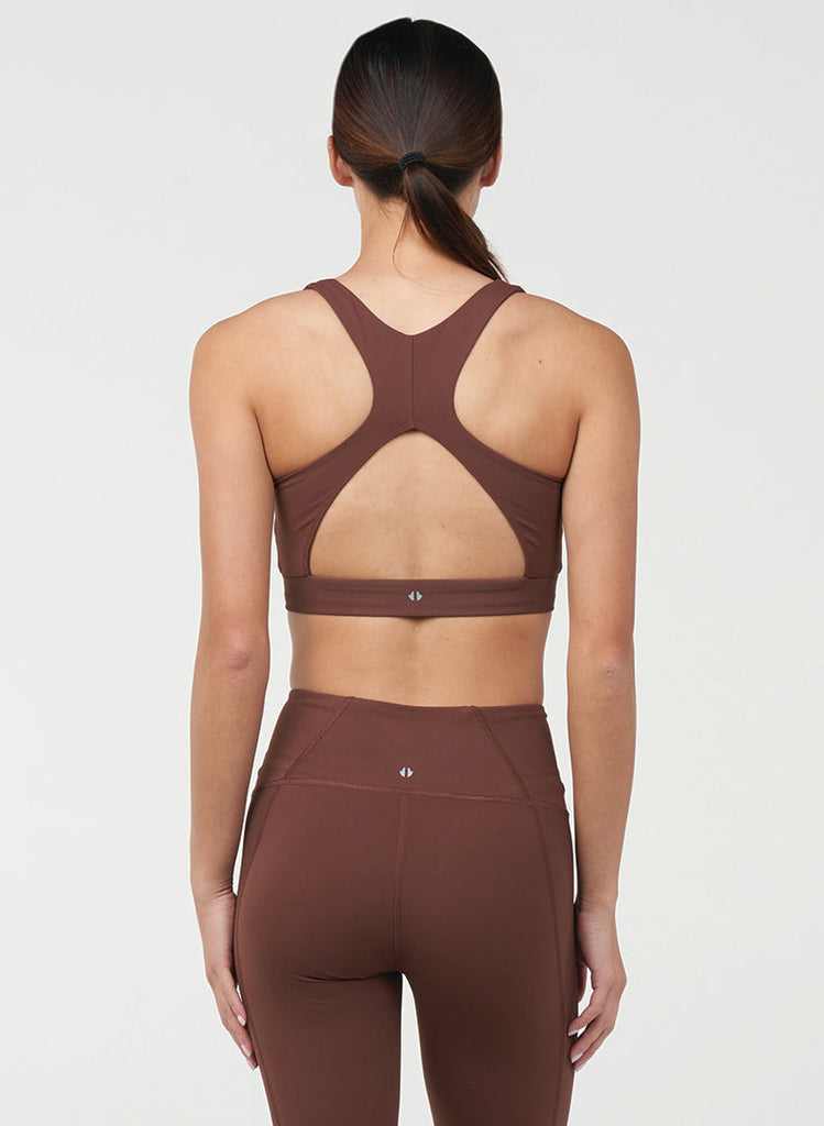 Endure Rib Inset Bra - Coffee