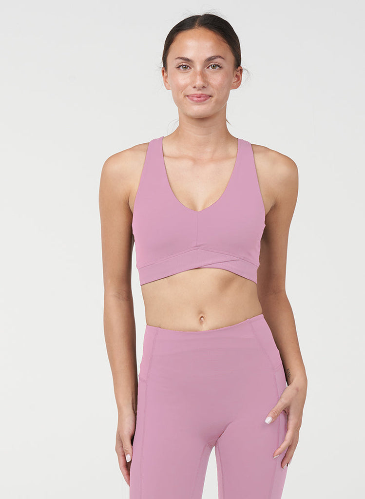 Endure Rib Inset Bra - Crushed Rose