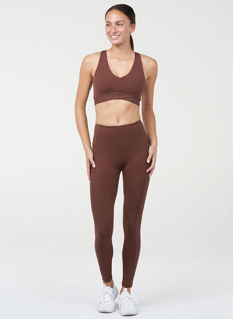 Endure Rib Inset Bra - Coffee