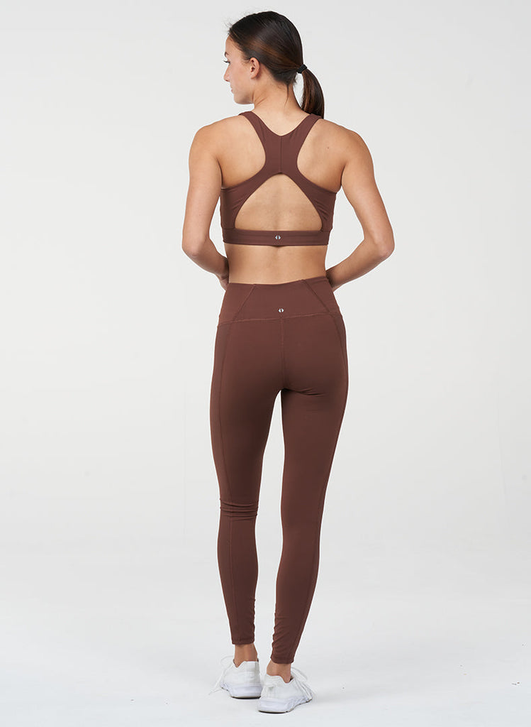 Endure Rib Inset 7/8 Legging - Coffee