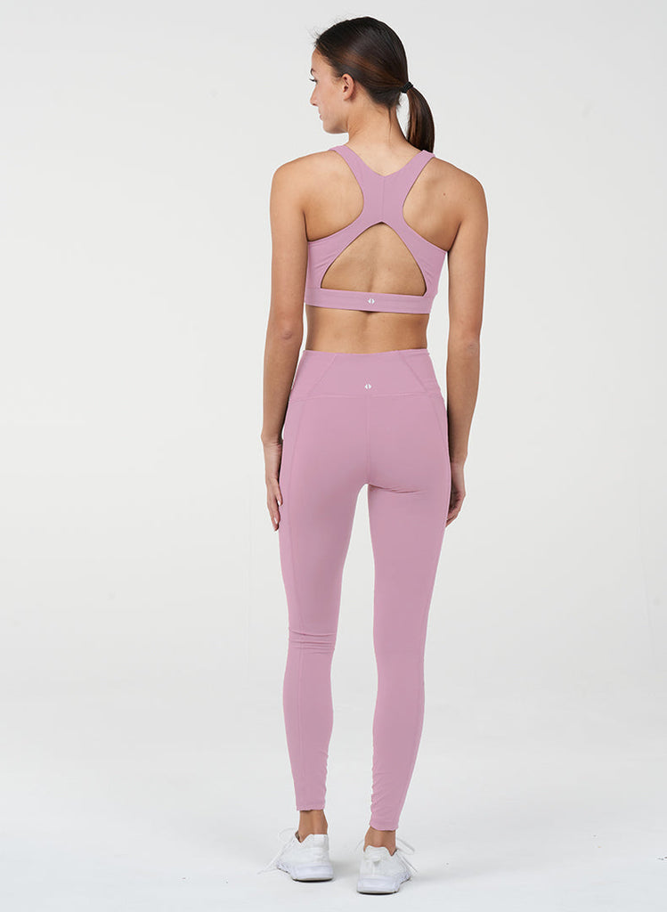 Endure Rib Inset 7/8 Legging - Crushed Rose