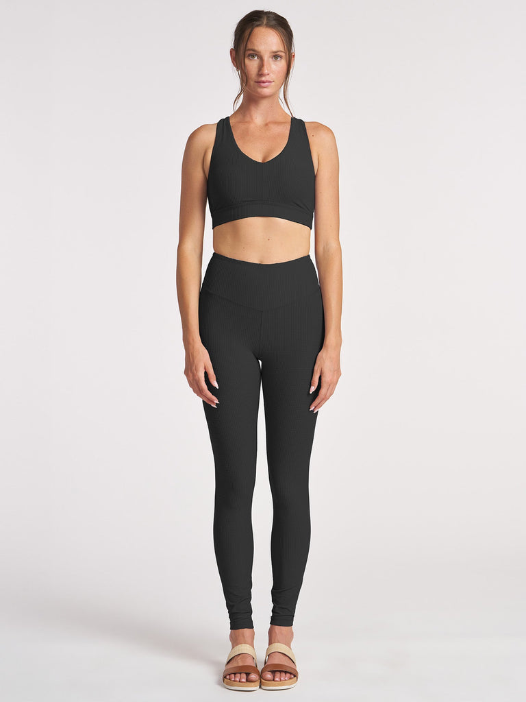 Grid Cross Back Bra - Black