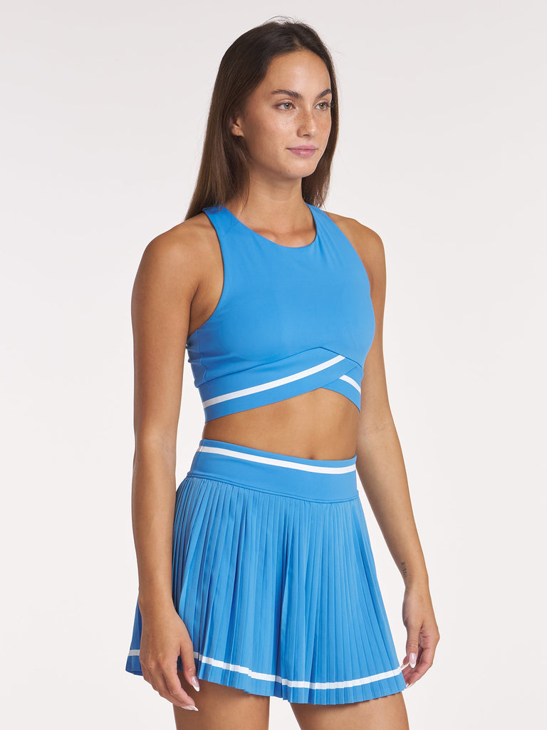 Stripe Overlap Bra - Rocket Blue