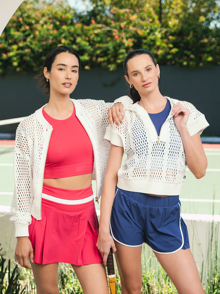 Tennis Courtside Outfits with Tech Mesh Jackets