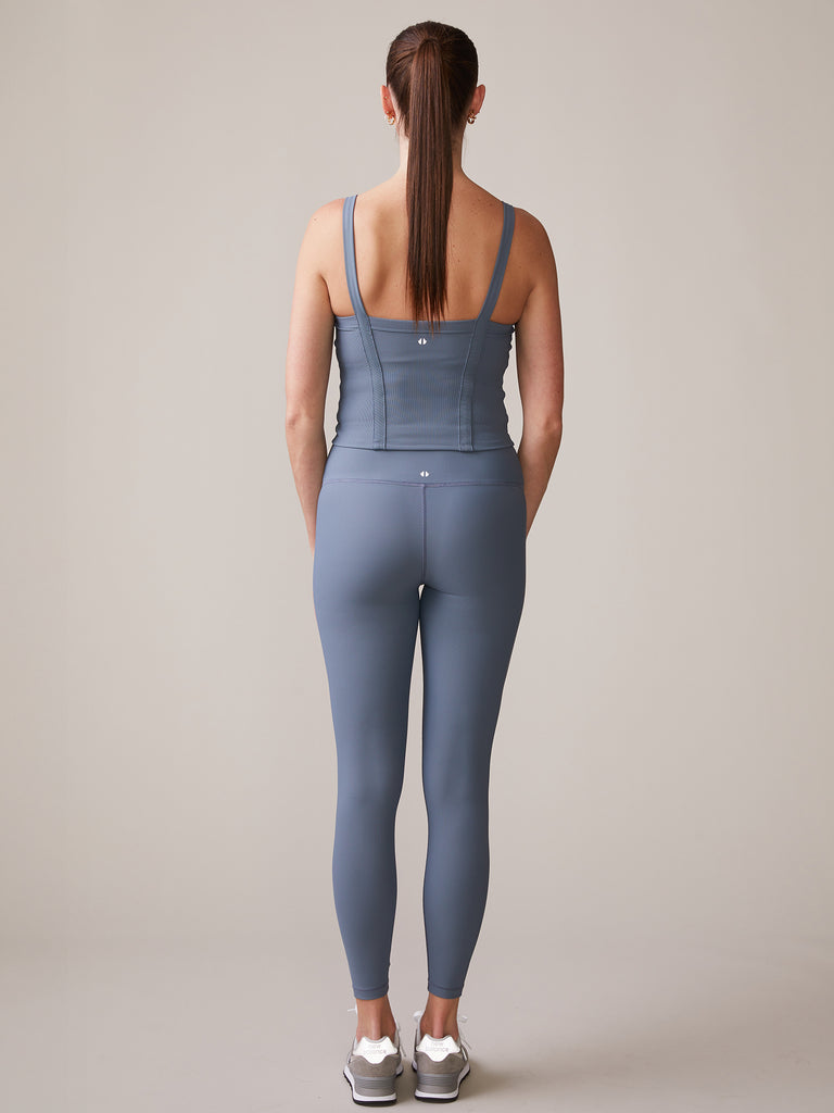 Rib Bra Tank in Basalt and Rib 7/8 Legging in Basalt