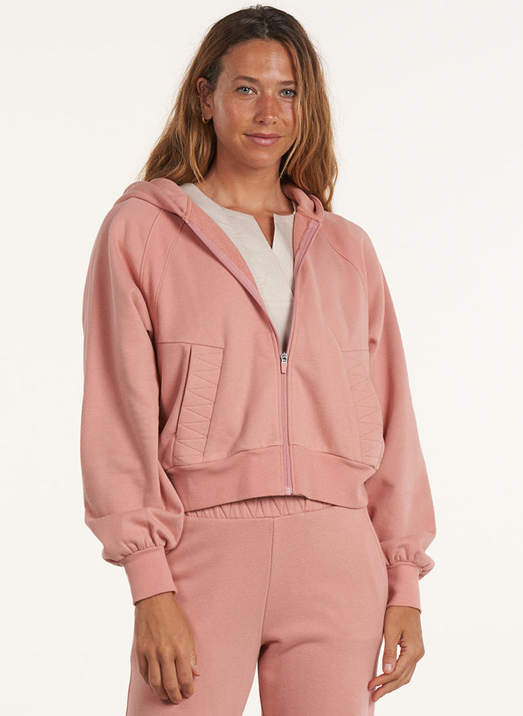 Cloud Trapunto Stitch Hoodie Baked Clay - Front