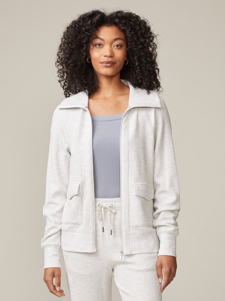 Diamond Knit Zip Jacket