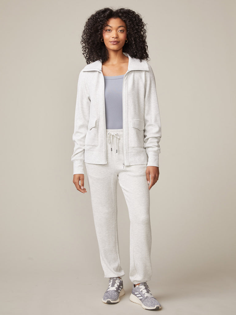 Diamond Knit Zip Jacket