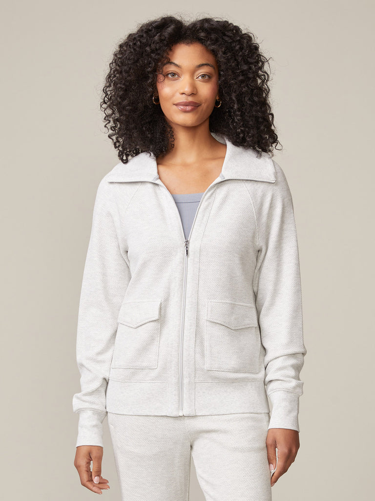 Diamond Knit Zip Jacket