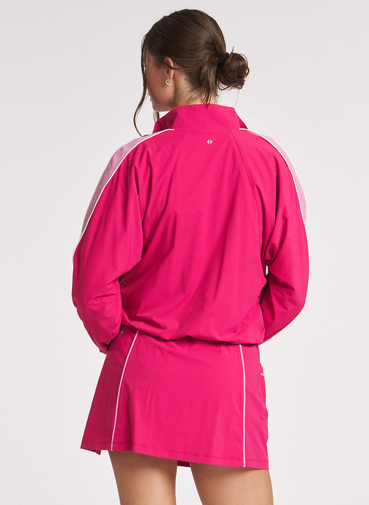 Bubble Hem Track Jacket - Dragonfruit