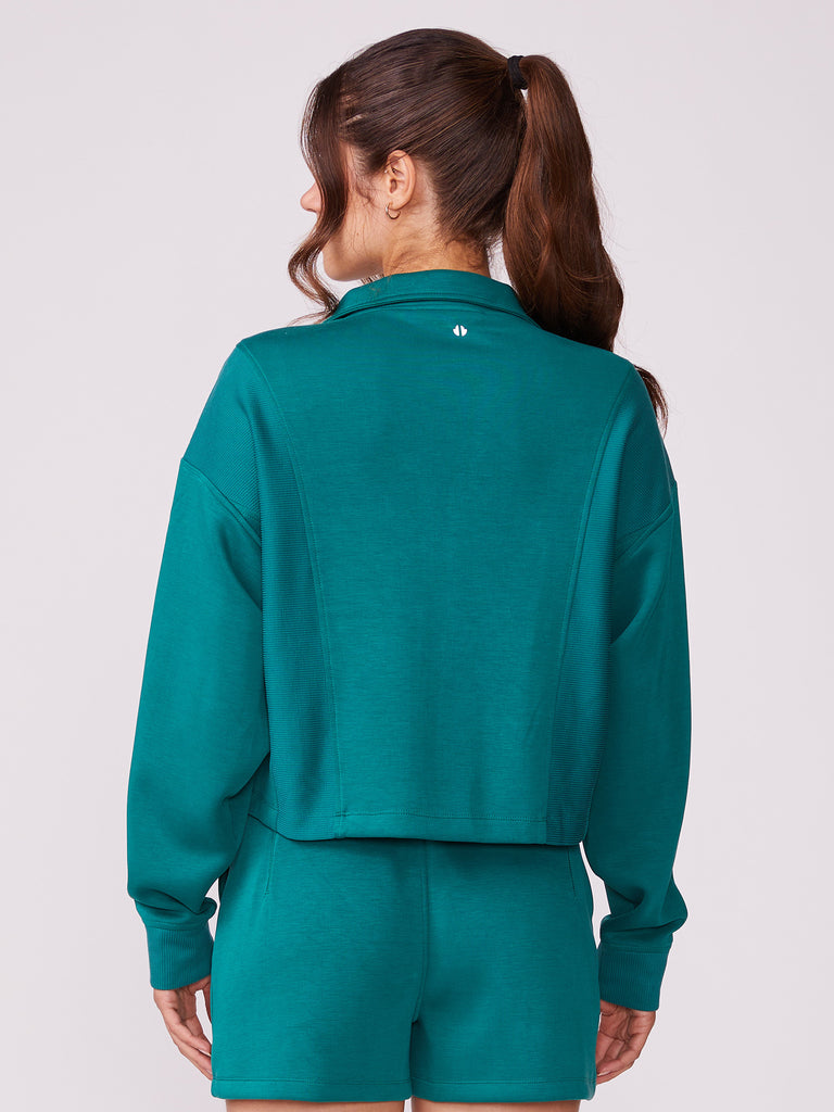Ultraluxe Rib Mix Zip Front Jacket | Thrive Société
