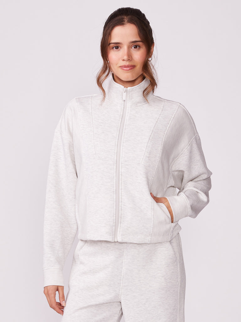 Ultraluxe Rib Mix Zip Front Jacket | Thrive Société