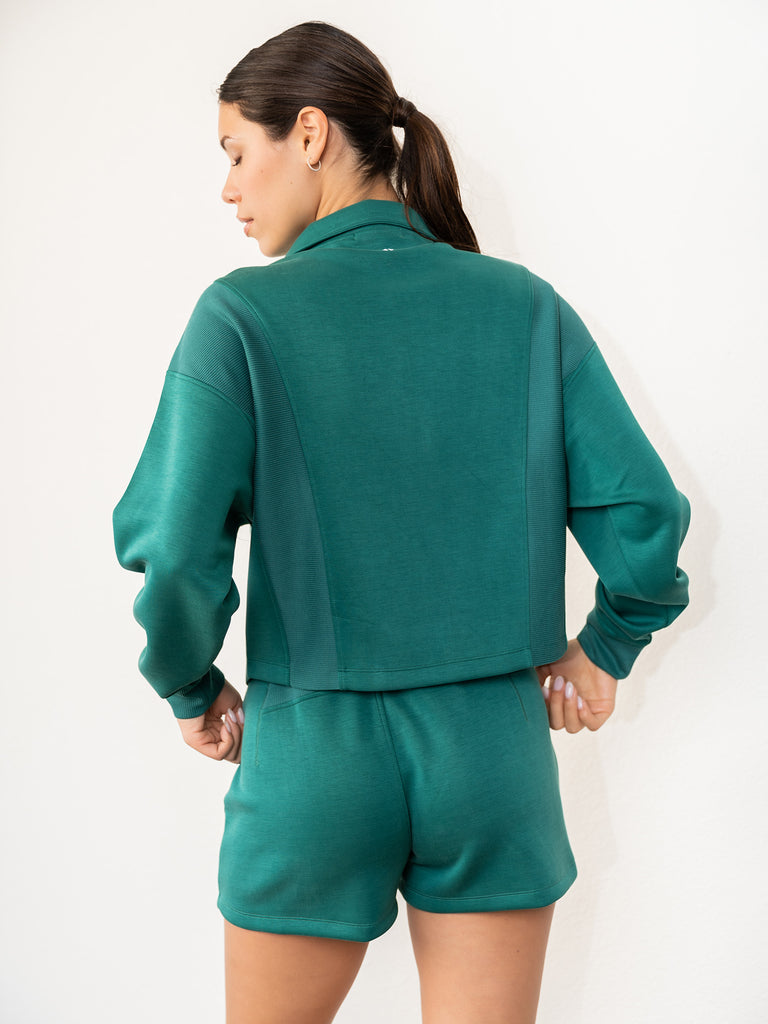 Ultraluxe Rib Mix Zip Front Jacket | Thrive Société