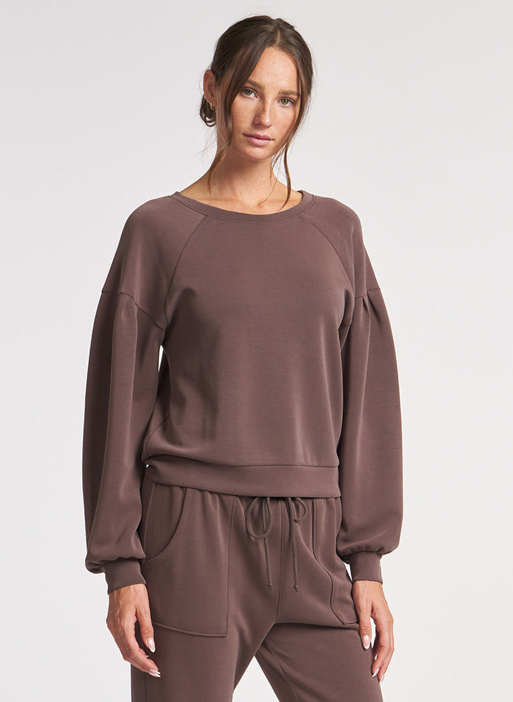 Pleated Pullover - Mocha