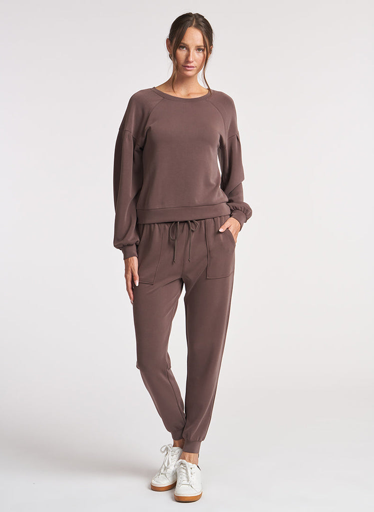 Pleated Pullover - Mocha