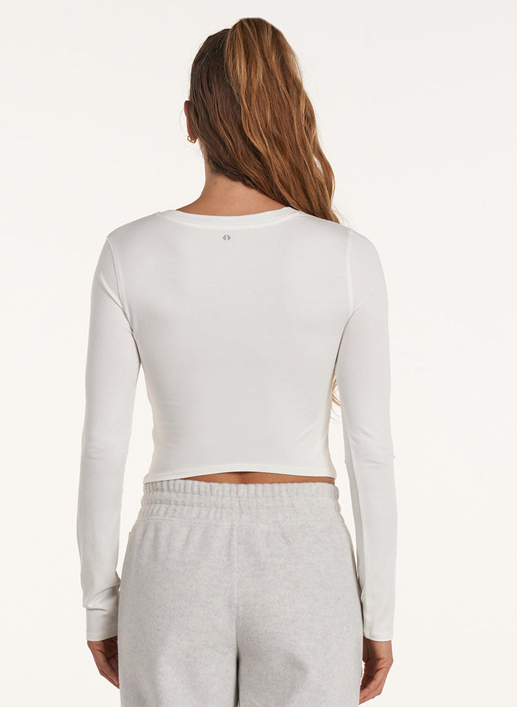 Essential Cropped Long Sleeve - White