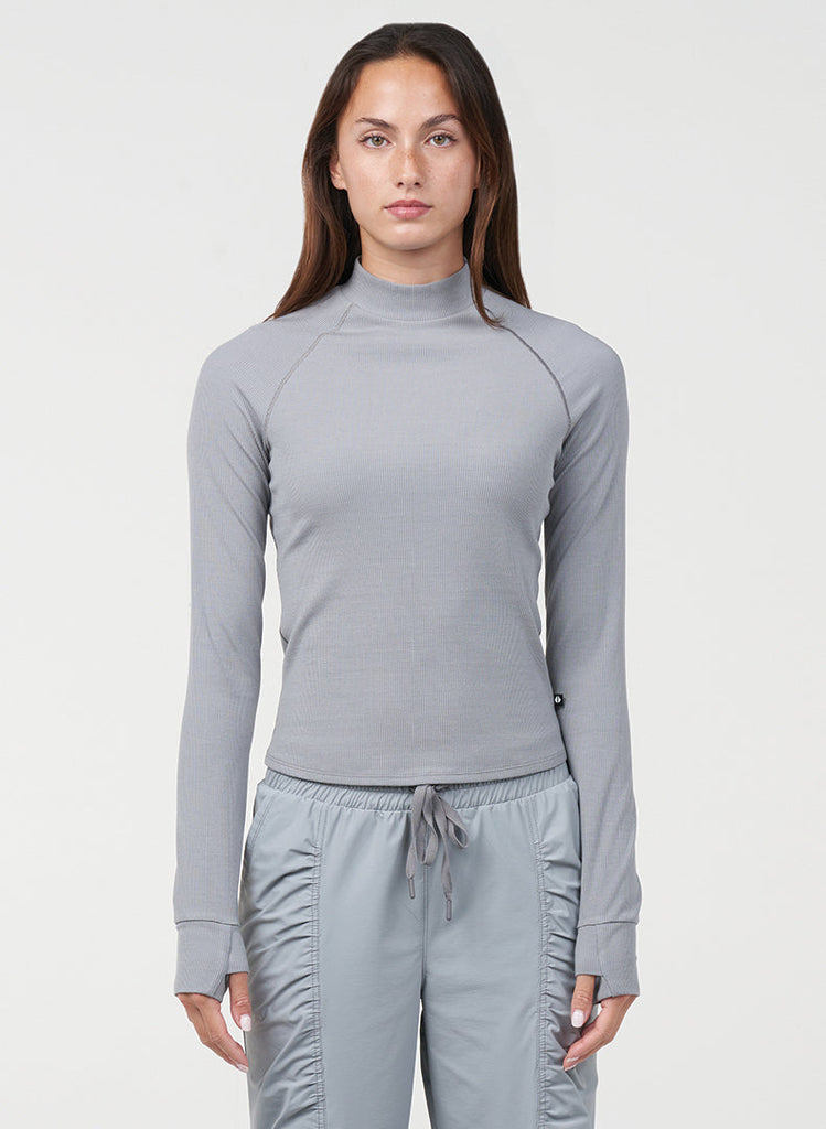 Mock Neck Long Sleeve - Steel