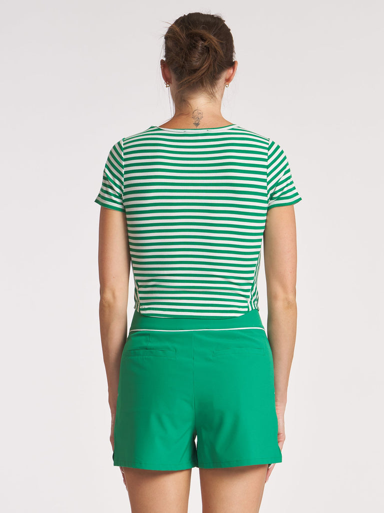 Stripe Crew Neck Tee - Fern