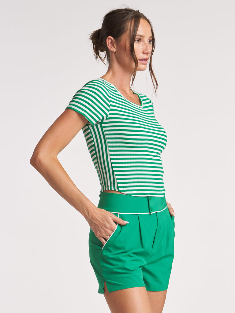 Stripe Crew Neck Tee - Fern