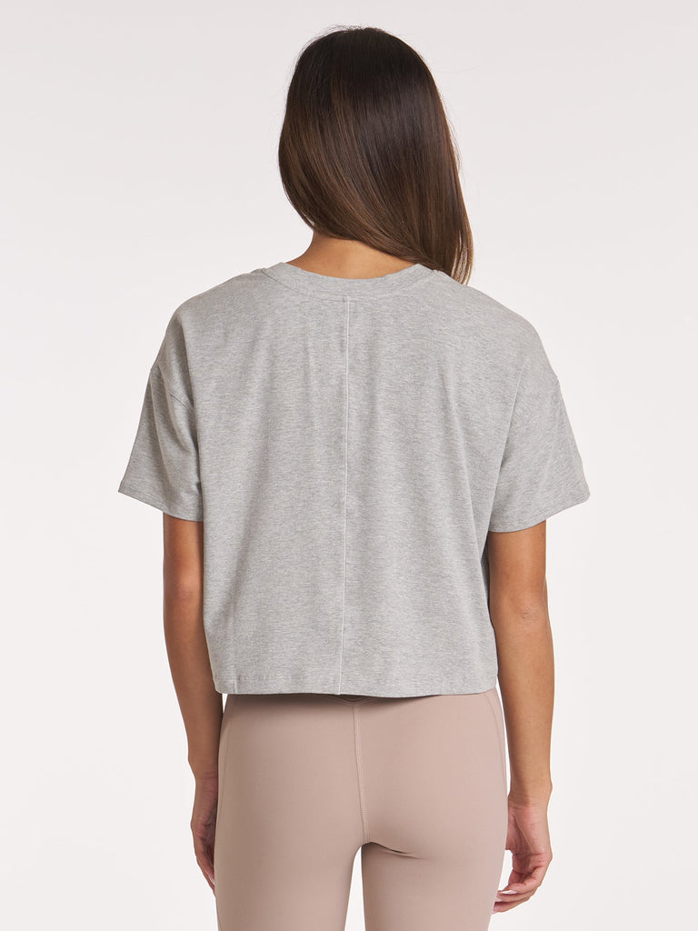 Essential Boxy Tee - Heather Grey