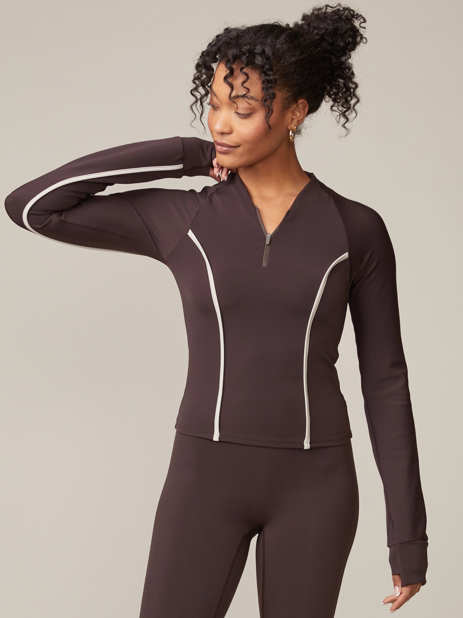 Long Sleeve Quarter Zip Persist Top | Thrive Société