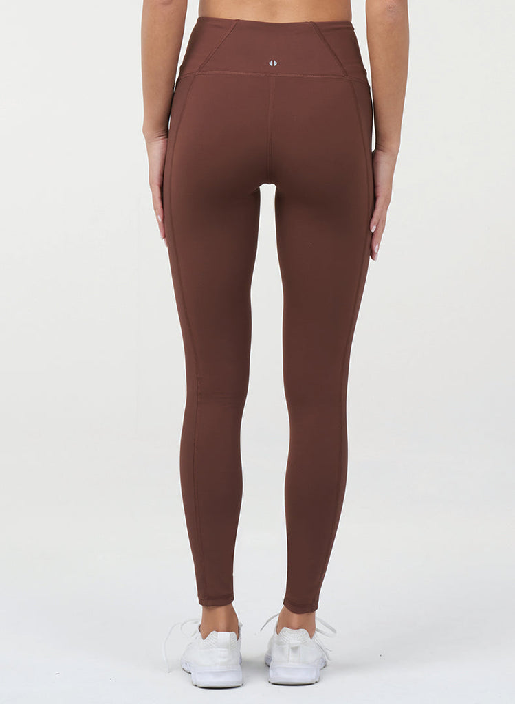 Endure Rib Inset 7/8 Legging - Coffee