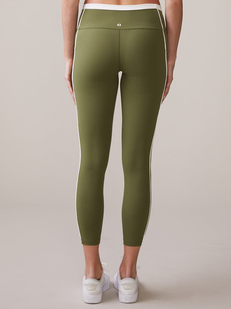 Piped Pocket Legging in Deep Olive