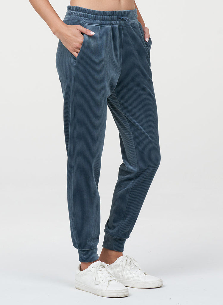 Rib Velour Jogger - Basalt