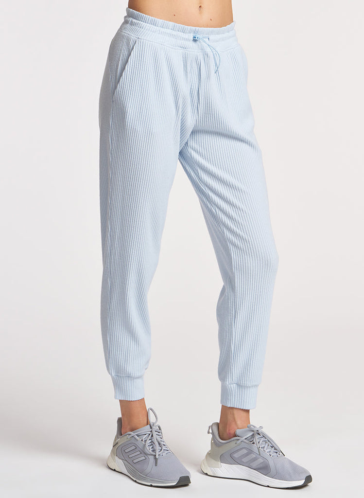 Brushed Rib Bungee Jogger - Moonstone