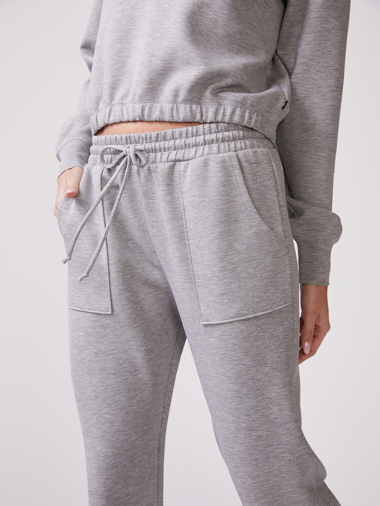 Patch Pocket Lounge Jogger in Heather Grey