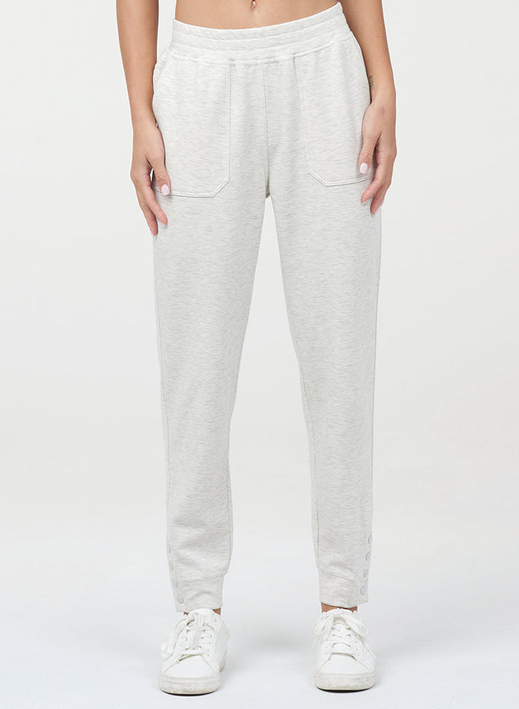 Brushed Luxe Snap Jogger - H White