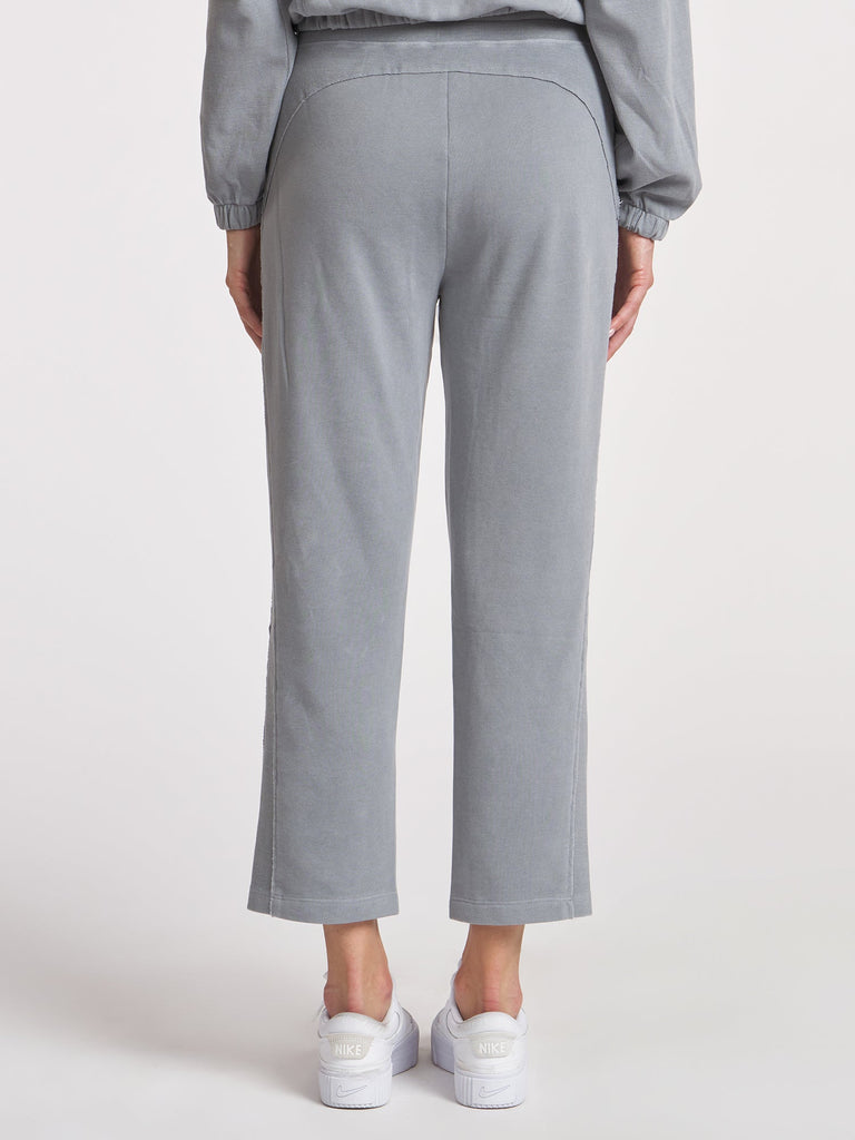 Rib Inset Ankle Pant - Mist Grey