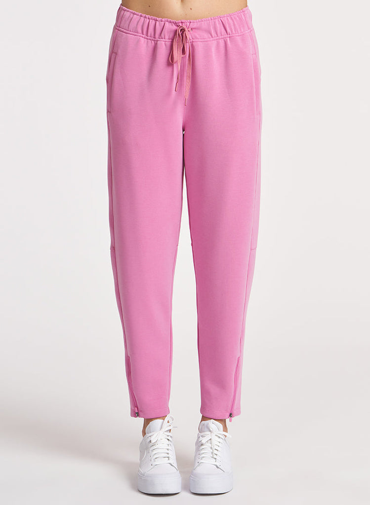 Ultraluxe Barrel Leg Zip Pant - Azalea