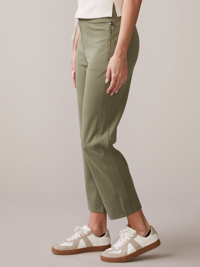 Luxe Twill Straight Leg Pant in Deep Olive