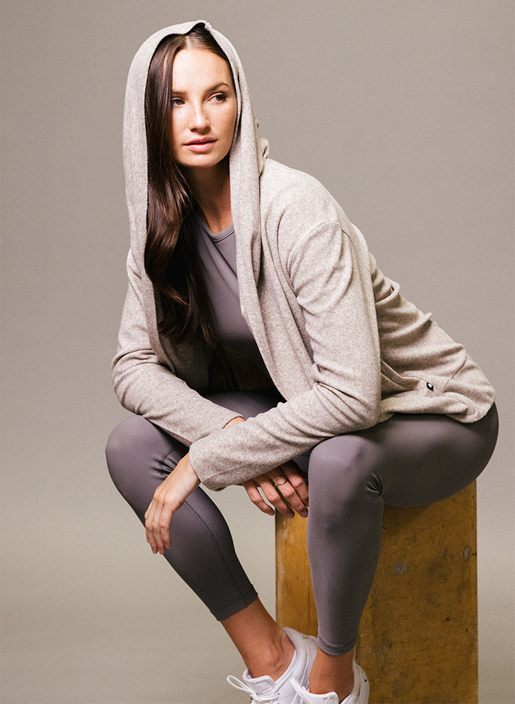 Draped Hood Cardi & Refine Set