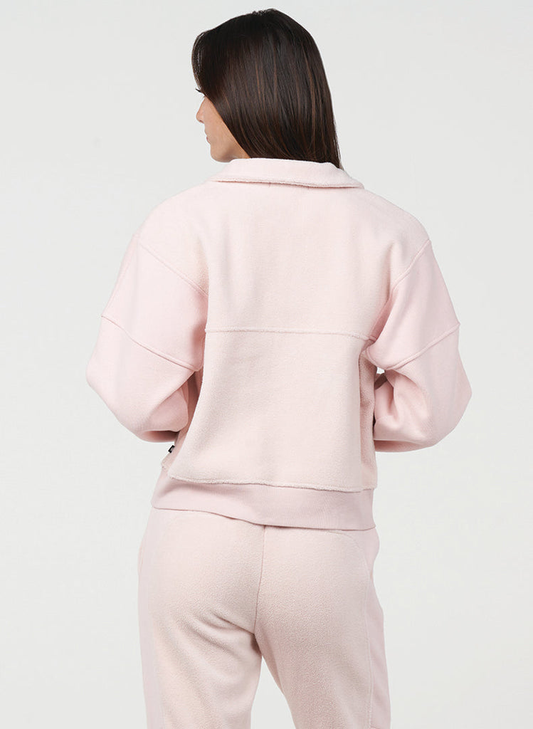 Fleece Patch Pocket Pullover - Pink Quartz