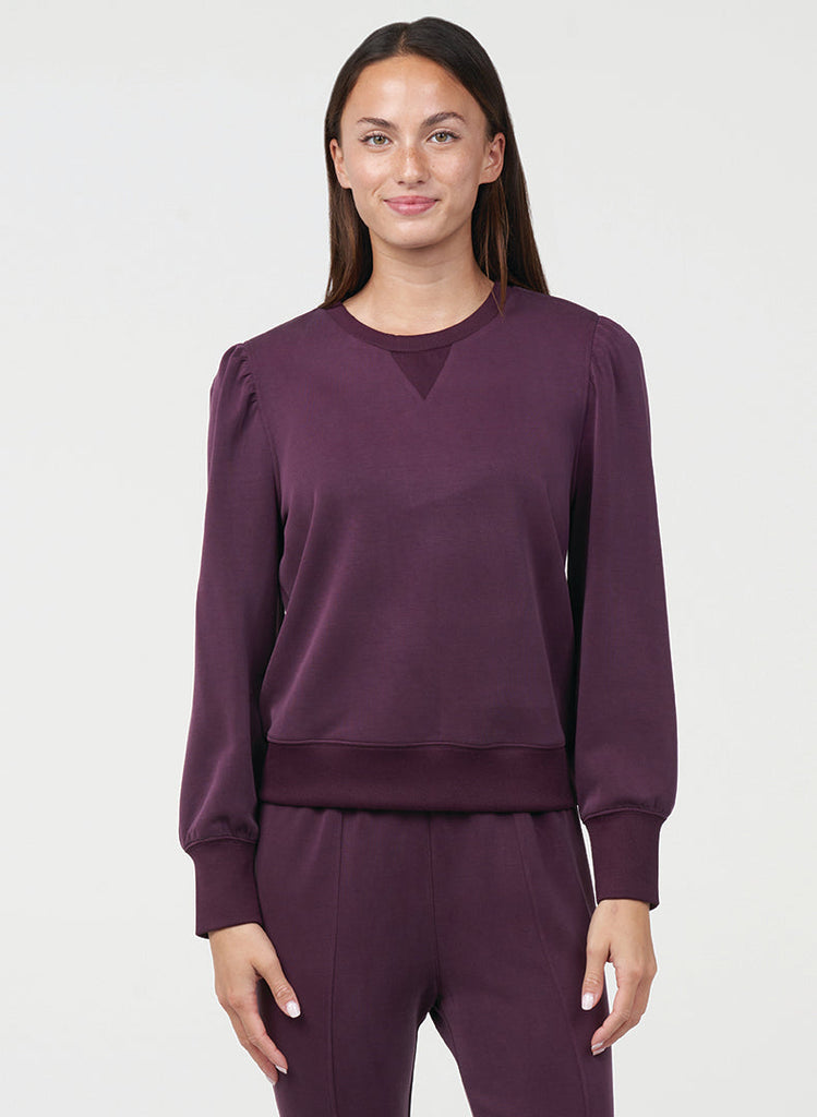 Luxe Shirred Pullover - Cherry