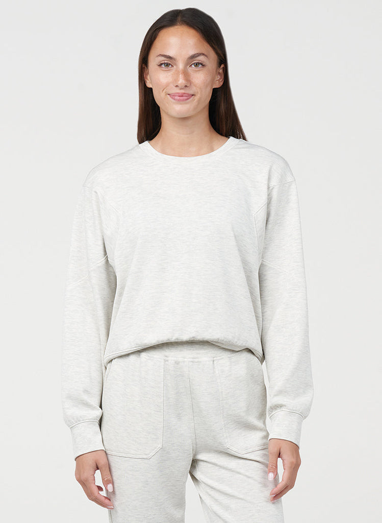 Brushed Luxe Sweatshirt - H White