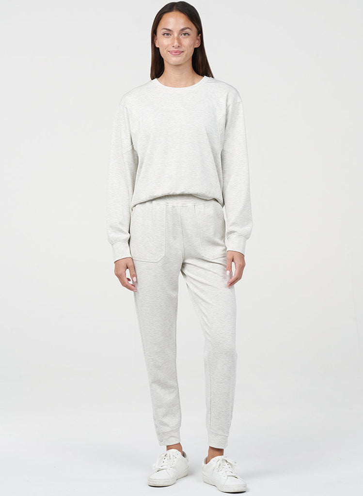 Brushed Luxe Sweatshirt - H White