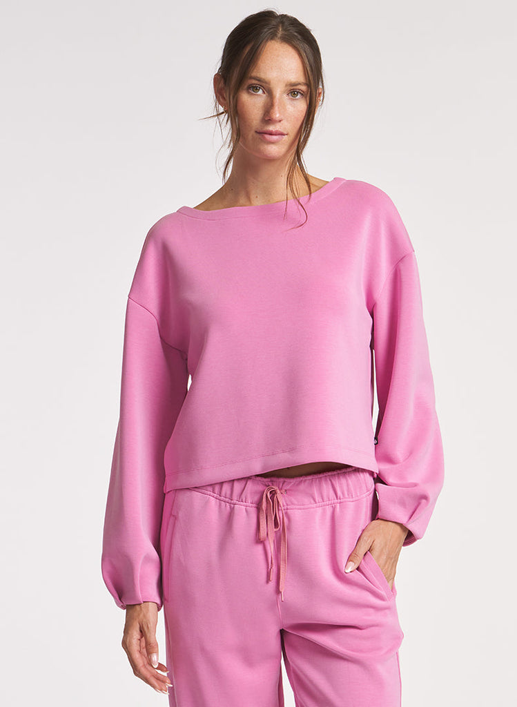 Ultraluxe Pleat Cuff Pullover - Azalea