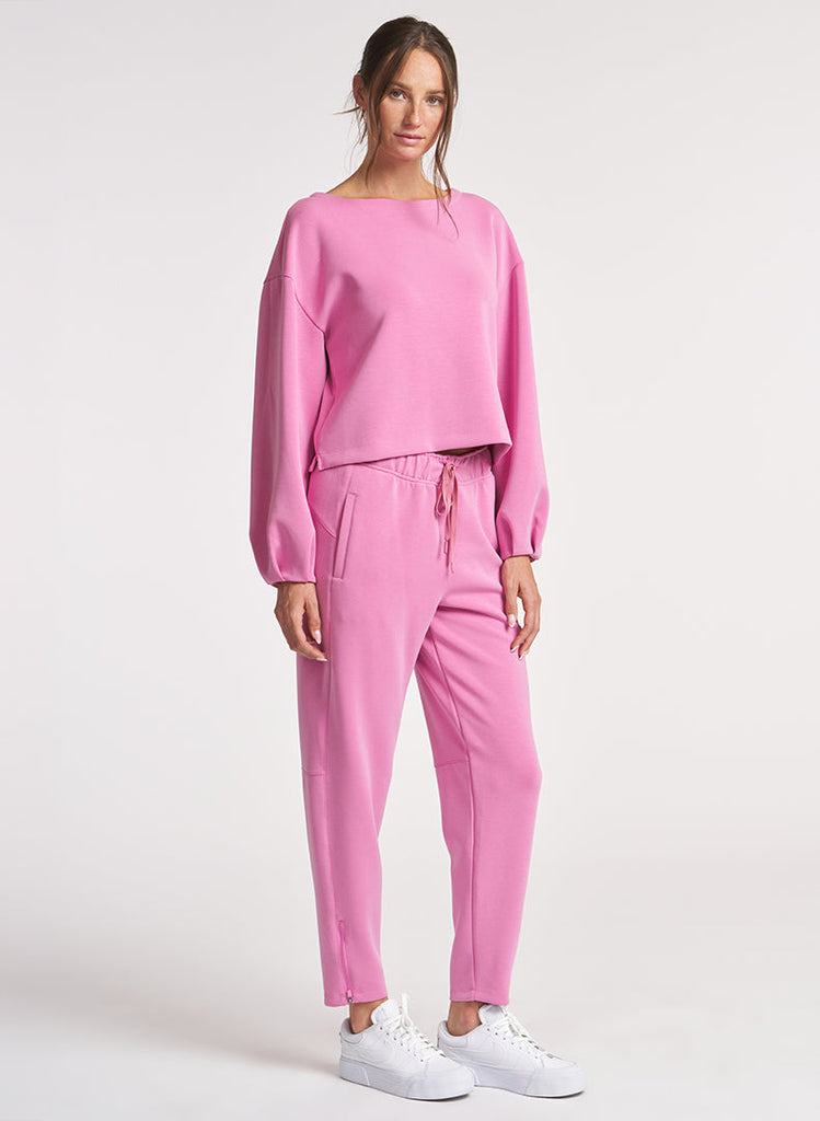 Ultraluxe Pleat Cuff Pullover - Azalea