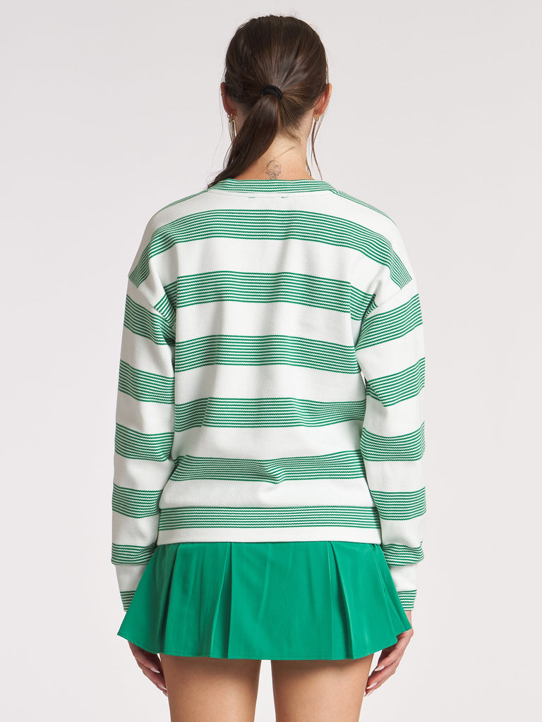 Stripe Crew Neck Pullover - Fern