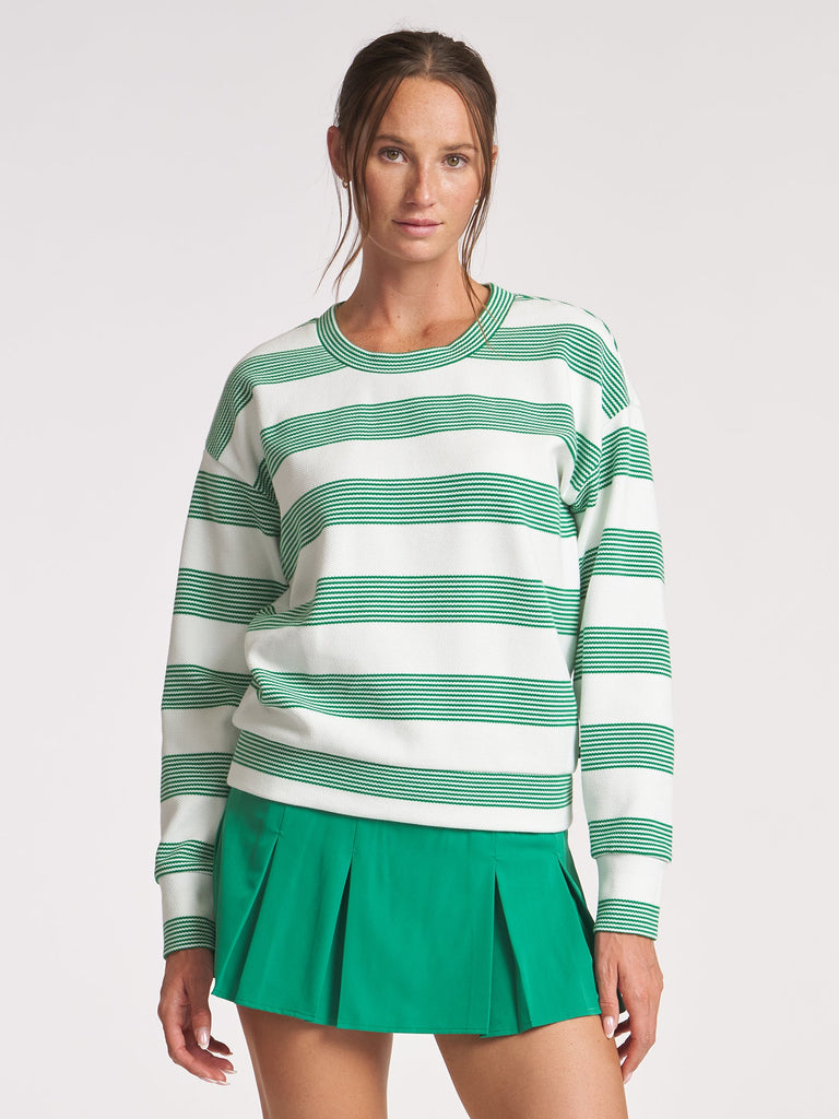 Stripe Crew Neck Pullover - Fern