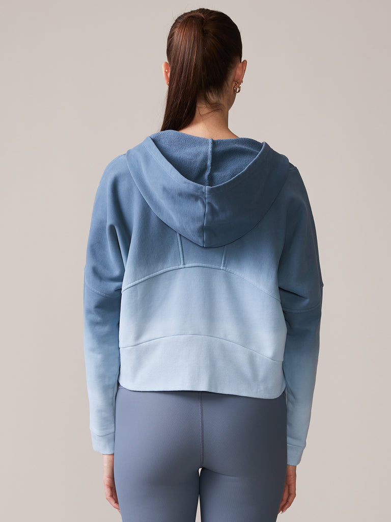 Sueded Cotton Half Zip Hoodie