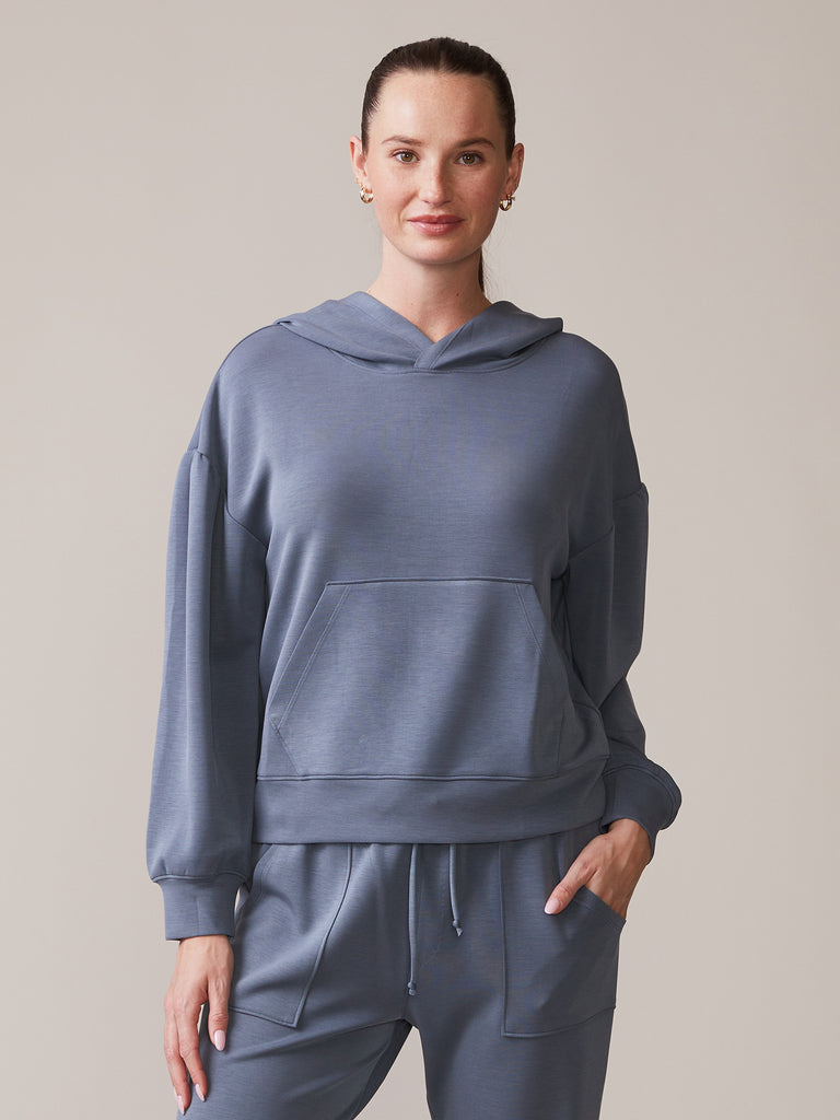 Luxe Shirred Sleeve Hoodie