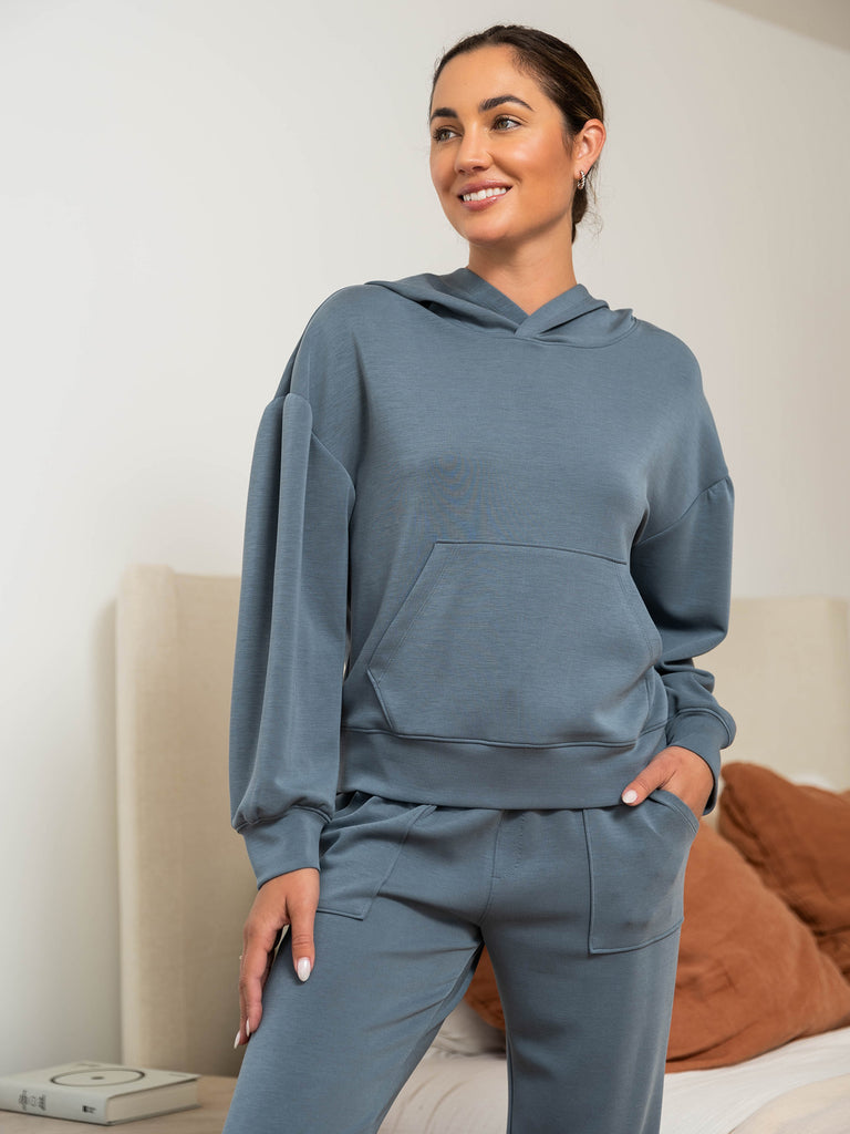 Luxe Shirred Sleeve Hoodie