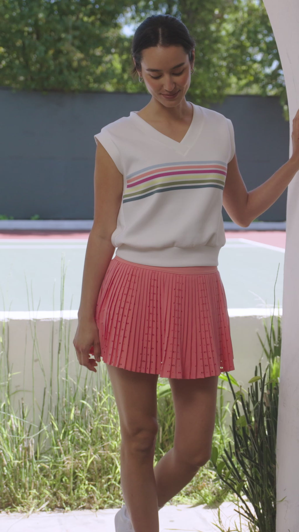 Perforated Pleat Skort | Thrive Société
